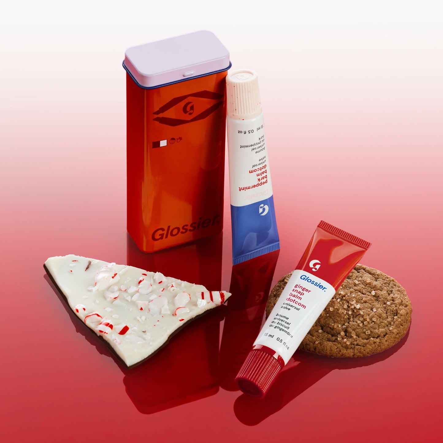 Glossier Balm Dotcom Hydrating Lip Balm Duo - Peppermint Bark & Ginger Snap - Lanolin, Beeswax & Castor Oil for Dry Lips - Nourishing Lip Care Gift Set, 2 x 15ml - Maple Wellness Supplements
