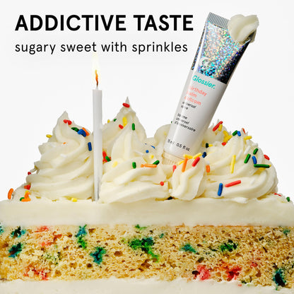 Glossier Balm Dotcom Hydrating Lip Balm - Universal Salve, Up to 12Hr Moisture - Lanolin, Beeswax & Castor Oil for Dry Lips, Cuticles & Skin - Birthday, Clear Soft Shimmer, 15ml - Maple Wellness Supplements