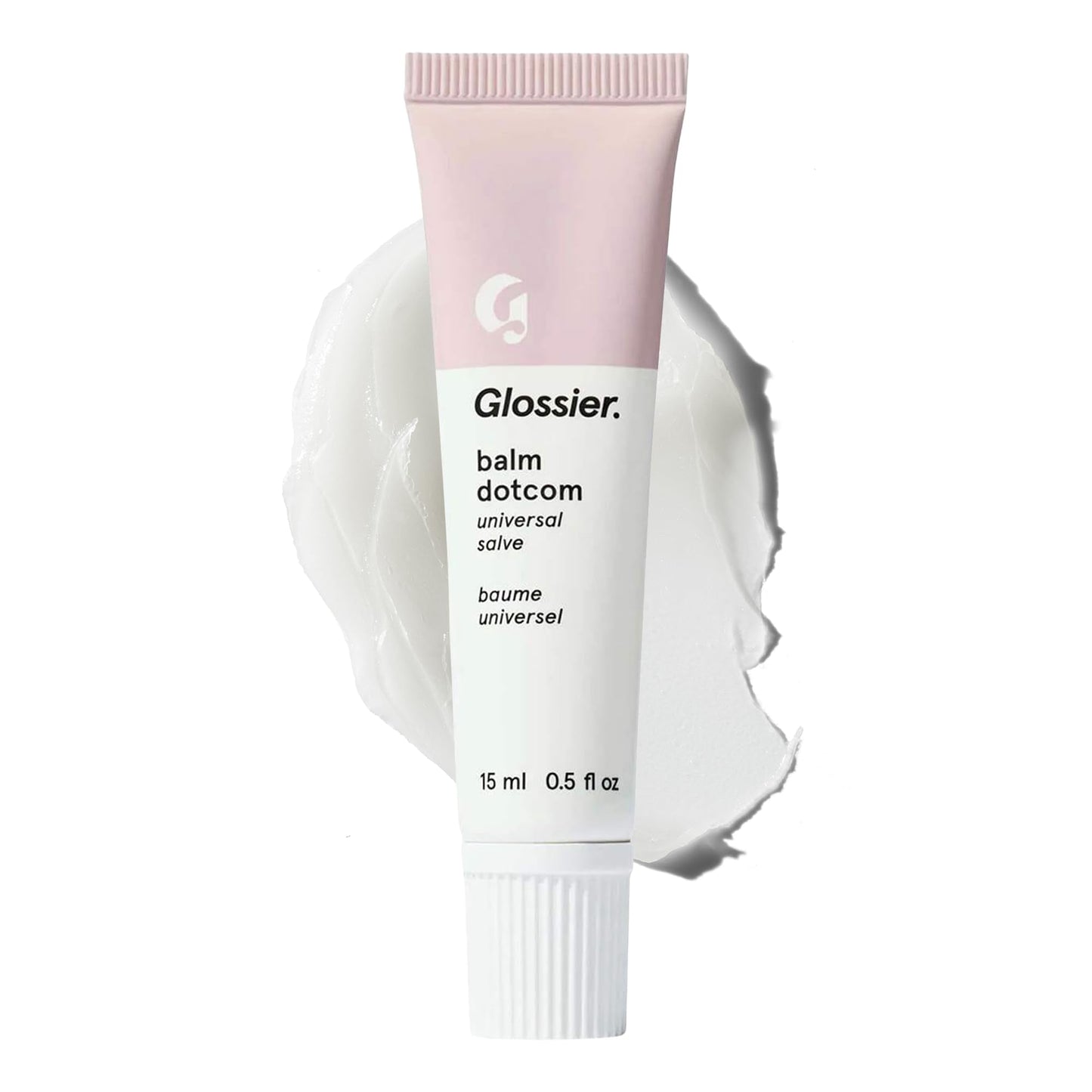 Glossier Balm Dotcom Hydrating Lip Balm - Universal Salve, Up to 12Hr Moisture - Lanolin, Beeswax & Castor Oil for Dry Lips, Cuticles & Skin - Original, Clear Fragrance-Free, 15ml - Maple Wellness Supplements