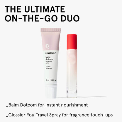 Glossier Balm Dotcom Hydrating Lip Balm - Universal Salve, Up to 12Hr Moisture - Lanolin, Beeswax & Castor Oil for Dry Lips, Cuticles & Skin - Original, Clear Fragrance-Free, 15ml - Maple Wellness Supplements