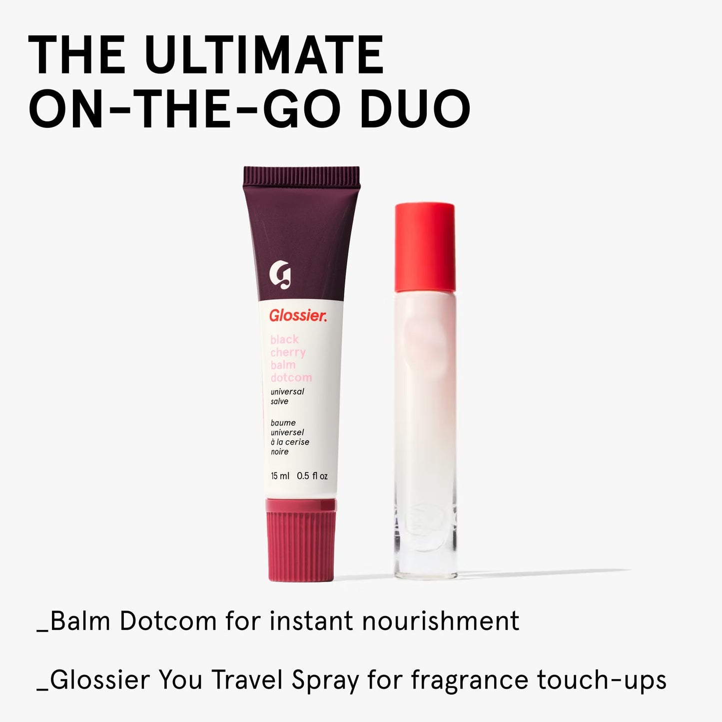 Glossier Balm Dotcom Hydrating Tinted Lip Balm - Universal Salve, Up to 12Hr Moisture for Dry Lips, Cuticles & Skin - Lanolin, Beeswax & Castor Oil - Black Cherry, Burgundy Tint, 15ml - Maple Wellness Supplements