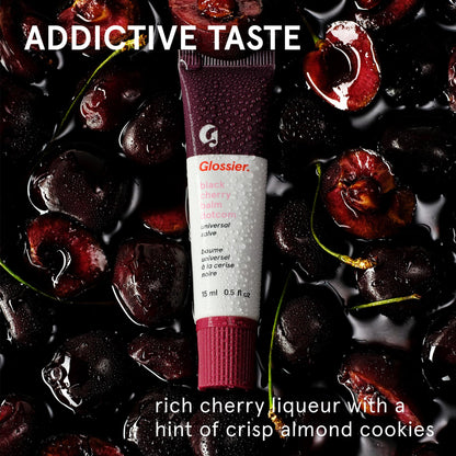 Glossier Balm Dotcom Hydrating Tinted Lip Balm - Universal Salve, Up to 12Hr Moisture for Dry Lips, Cuticles & Skin - Lanolin, Beeswax & Castor Oil - Black Cherry, Burgundy Tint, 15ml - Maple Wellness Supplements