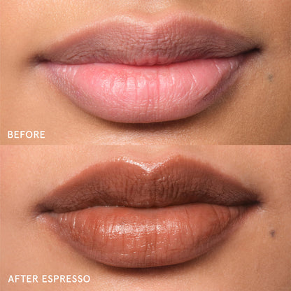 Glossier Balm Dotcom Hydrating Tinted Lip Balm - Universal Salve, Up to 12Hr Moisture for Dry Lips, Cuticles & Skin - Lanolin, Beeswax & Castor Oil - Espresso, Mocha Tint, 15ml - Maple Wellness Supplements
