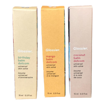 Glossier Balm Dotcom Trio Mango, Birthday, Coconut Size: 0.5 fl oz / 15 ml - Maple Wellness Supplements