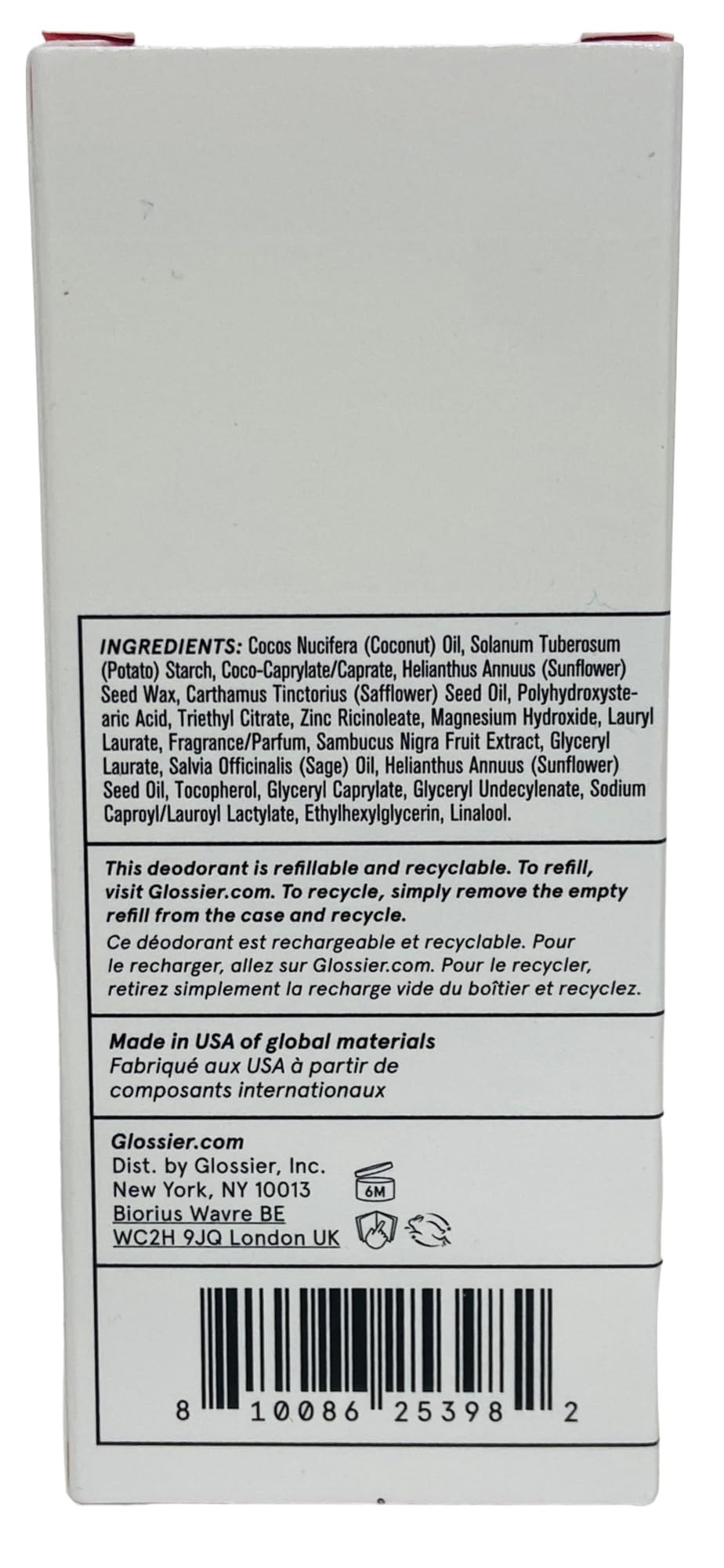 Glossier - Deodorant Refill Stick - Recharge Stick - You 2.2 oz / 65g - Maple Wellness Supplements