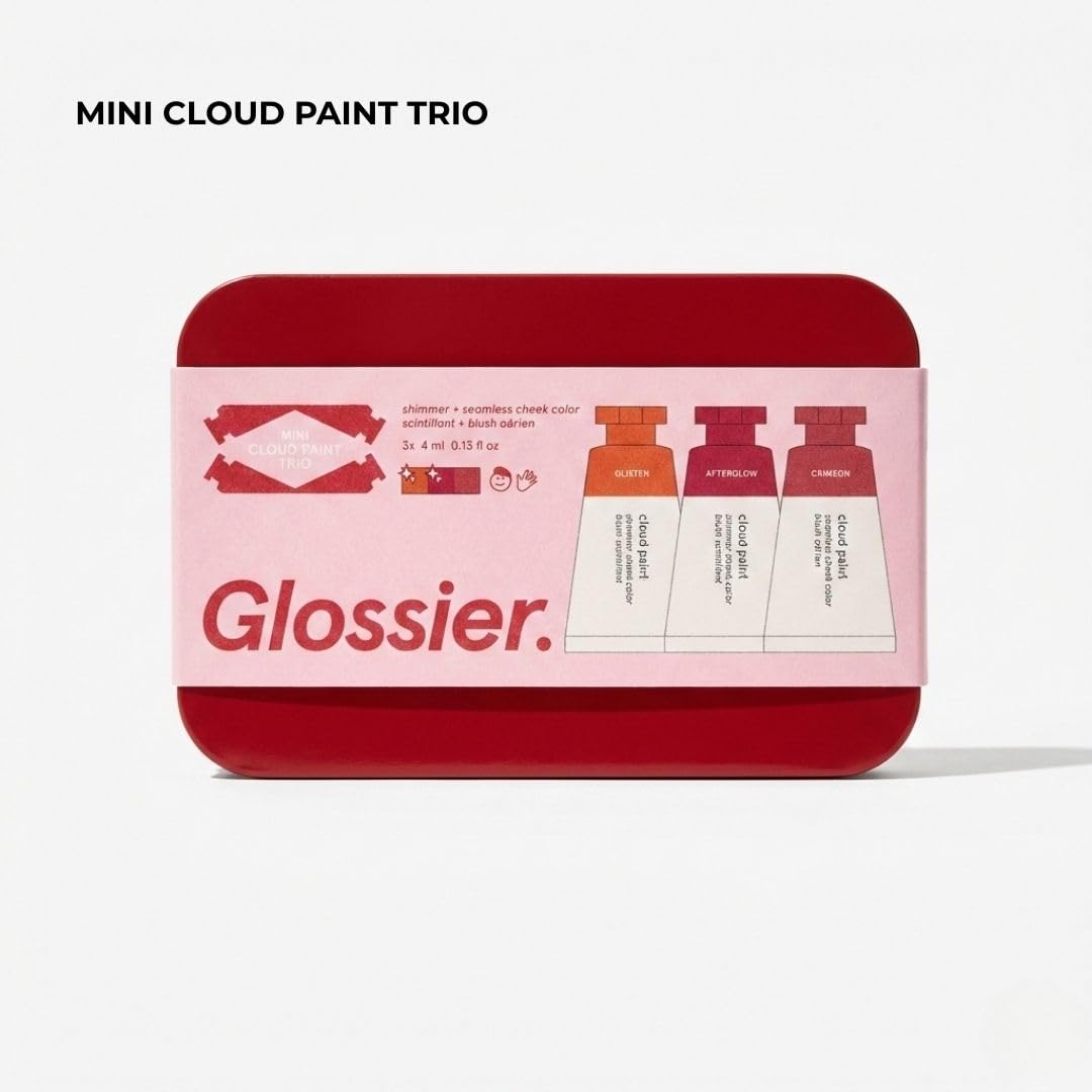 Glossier Mini Cloud Paint Blush Trio Holiday Gift Set: Crimson, Glisten & Afterglow - Maple Wellness Supplements