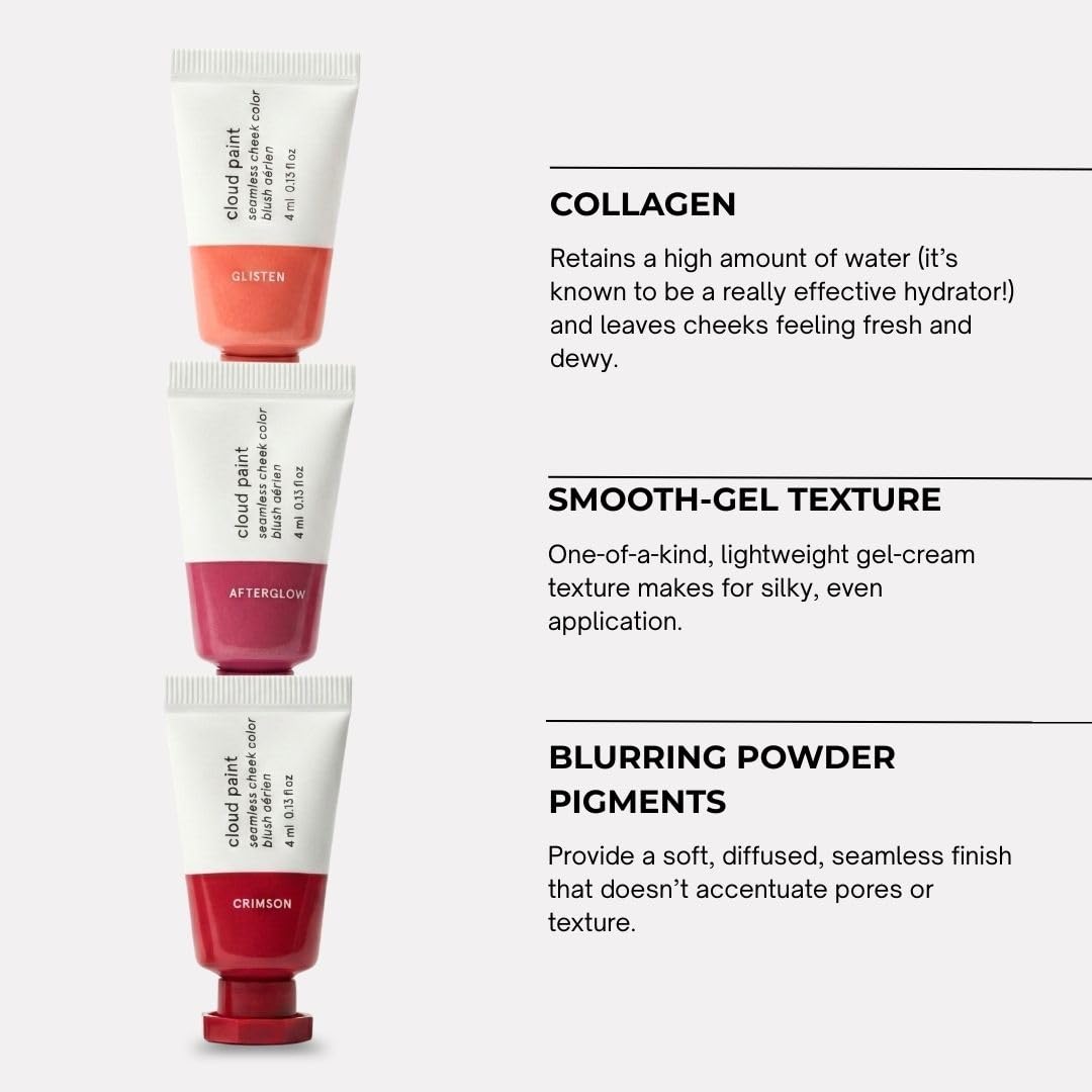 Glossier Mini Cloud Paint Blush Trio Holiday Gift Set: Crimson, Glisten & Afterglow - Maple Wellness Supplements