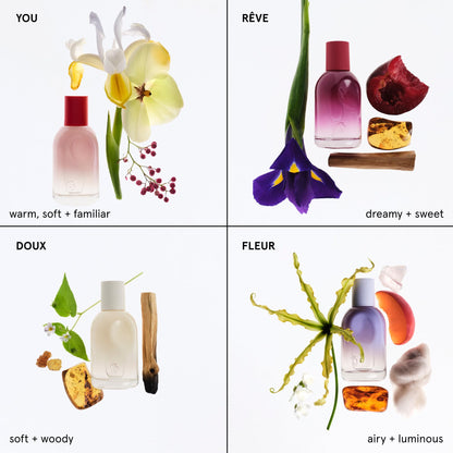 Glossier You Doux Eau de Parfum - Unisex Fragrance for Men & Women, Skin-Scent Enhancer Smells Different on Everyone - Earthy Woody Perfume with Sweet Violet, Palo Santo & Ambrox Base Notes, 100ml - Maple Wellness Supplements