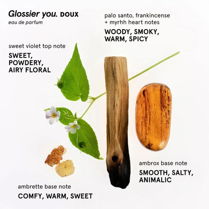 Glossier You Doux Eau de Parfum - Unisex Fragrance for Men & Women, Skin-Scent Enhancer Smells Different on Everyone - Earthy Woody Perfume with Sweet Violet, Palo Santo & Ambrox Base Notes, 100ml - Maple Wellness Supplements