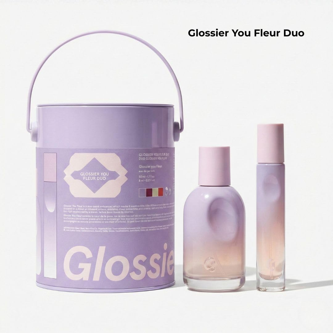 Glossier You Fleur Duo Perfume Gift Set: Fresh Floral Eau de Parfum with Ylang-Ylang, Apricot Skin & Ambrox Notes - Maple Wellness Supplements