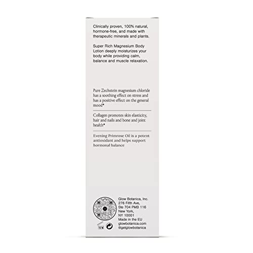 Glow by Hormone University - Magnesium Lotion with Collagen - Magnesium Cream - Bedtime Routine Sleep Lotion - The Highest Concentration of Genuine Zechstein Magnesium Chloride (Pack of 1) - Maple Wellness Supplements