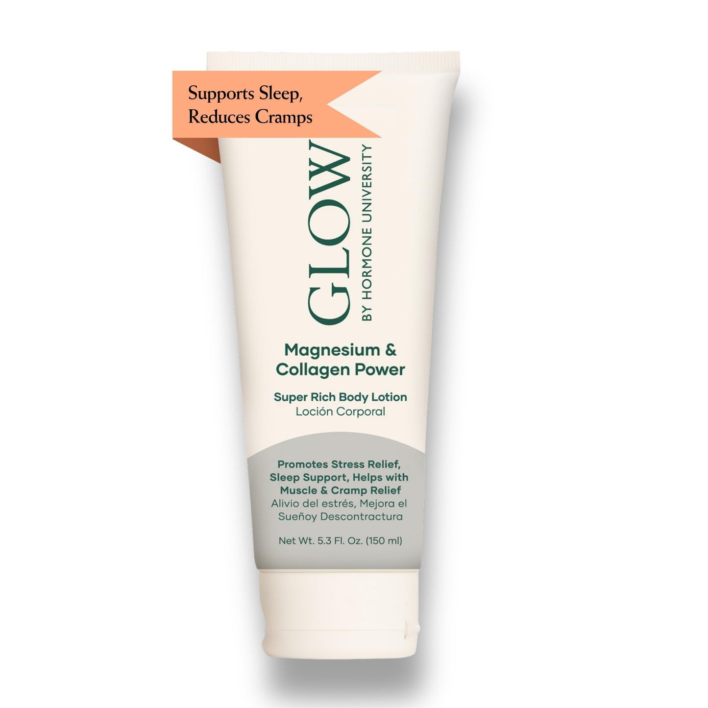 Glow by Hormone University - Magnesium Lotion with Collagen - Magnesium Cream - Bedtime Routine Sleep Lotion - The Highest Concentration of Genuine Zechstein Magnesium Chloride (Pack of 1) - Maple Wellness Supplements