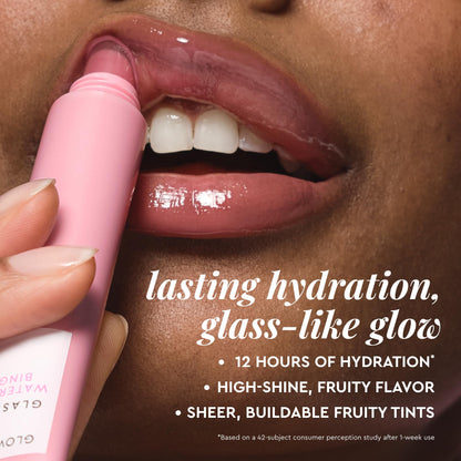 Glow Recipe Glass Balm Lip Treatment - 12Hr Hydrating Lip Balm & Moisturizer with Hyaluronic Acid to Smooth, Plump & Protect from Dryness - Sheer Soft Pink Tint, Watermelon Bingsoo (15 ml) - Maple Wellness Supplements