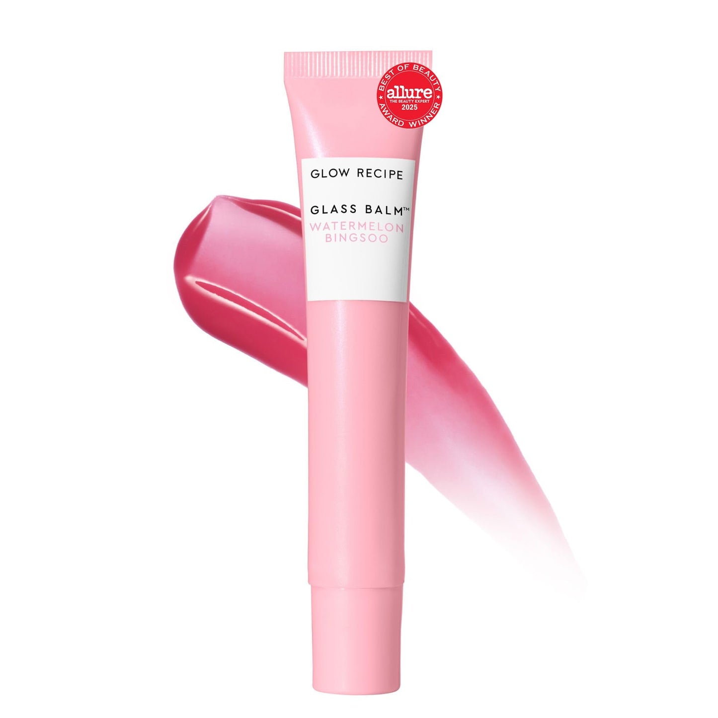Glow Recipe Glass Balm Lip Treatment - 12Hr Hydrating Lip Balm & Moisturizer with Hyaluronic Acid to Smooth, Plump & Protect from Dryness - Sheer Soft Pink Tint, Watermelon Bingsoo (15 ml) - Maple Wellness Supplements