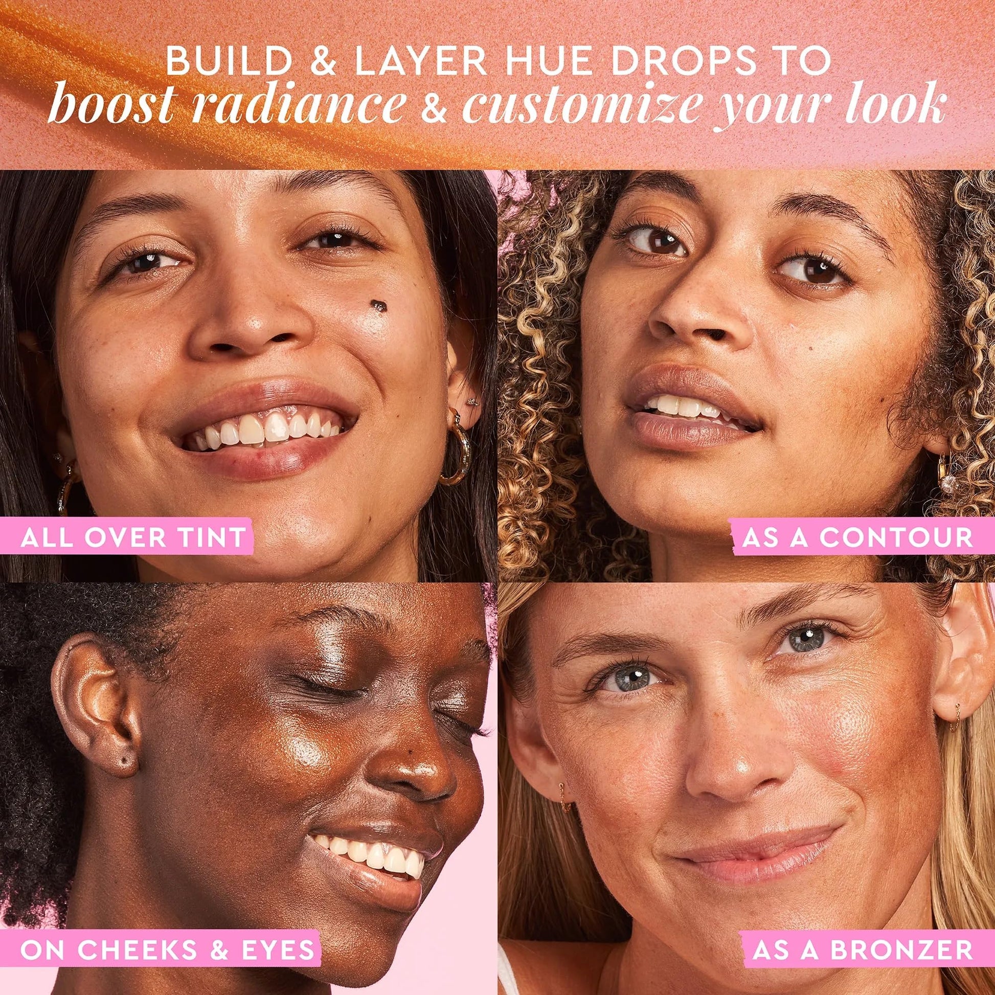 Glow Recipe Hue Drops Bronzing Drops, Tinted Face Serum, Glow Primer + Liquid Highlighter, Niacinamide + Hyaluronic Acid, Radiant Warm Glow, Sunglow (40ml) - Maple Wellness Supplements
