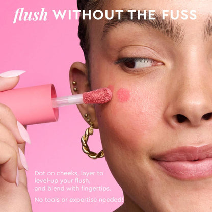 Glow Recipe Niacinamide Dewy Flush Tinted Liquid Blush Serum - Glowy Blush for Cheeks to Smooth, Hydrate & Brighten - Liquid Korean Makeup with Buildable Soft Pink Tint - Watermelon Flush (0.4 oz) - Maple Wellness Supplements