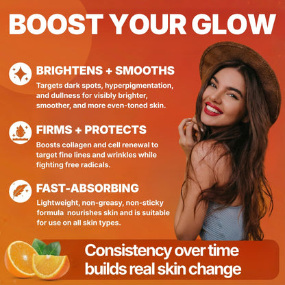 GlowMedik Vitamin C Serum for Face - Illuminating Brightening Serum for Dark Spots - Dark Spot Corrector with Hyaluronic Acid & Vitamin E - Fine Lines & Wrinkles, Sensitive Skin, Made in USA 1 fl oz - Maple Wellness Supplements