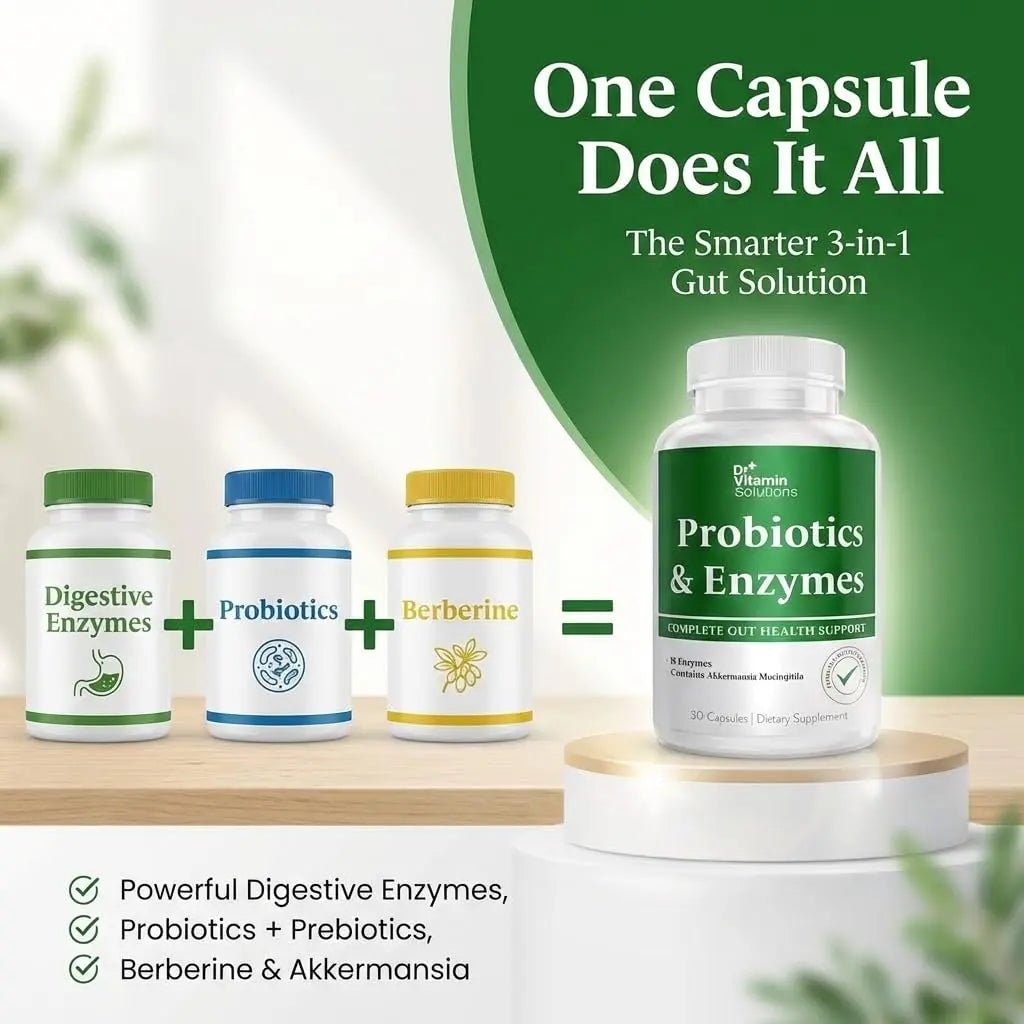 GLP-1 Support Enzymes, Pre & Probiotics for Digestive Health, Berberine Weight Loss Support, Akkermansia Muciniphila for Women & Men | Gut Health, Bloating Relief, 30 Ct - Maple Wellness Supplements