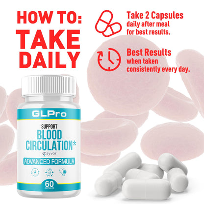 GLPro Blood Capsules, Official GLPro Blood Health Support Pills with All Natural Ingredients, Advanced Formula Supplement with Maximum Strength Premium Vitamins for Women and Men (60 Capsules) - Maple Wellness Supplements