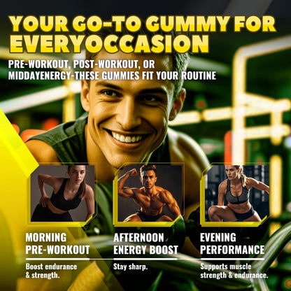 GlucoBio Creatine Monohydrate Gummies (5g) – Pre-Workout Energy & Muscle Growth Support for Men & Women | Pineapple Electrolyte Gummies (135 Count) - Maple Wellness Supplements