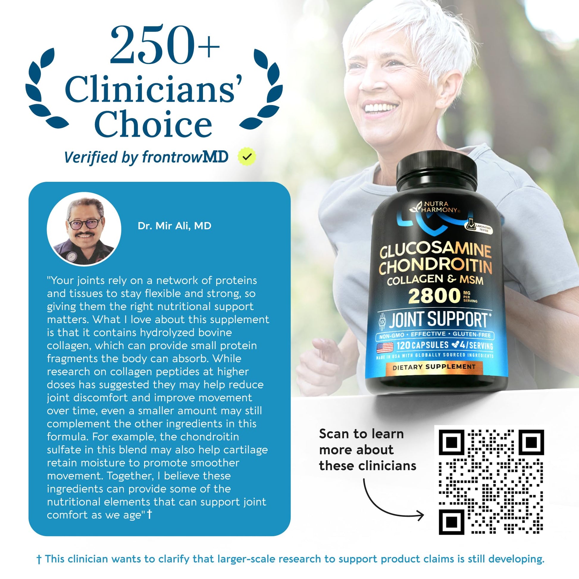 Glucosamine Chondroitin MSM Collagen | HSA | Joint Support Supplement 2800 mg | Made in USA | FSA Approved Product Items | Flexibility Nutritional Vitamins - Maple Wellness Supplements