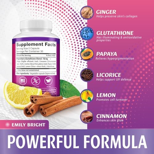 Glutathione Capsules - 1,500mcg Glutathione Supplement - Skin Tone Enhancer - Targets - Maple Wellness Supplements