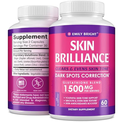 Glutathione Capsules - 1,500mcg Glutathione Supplement - Skin Tone Enhancer - Targets - Maple Wellness Supplements