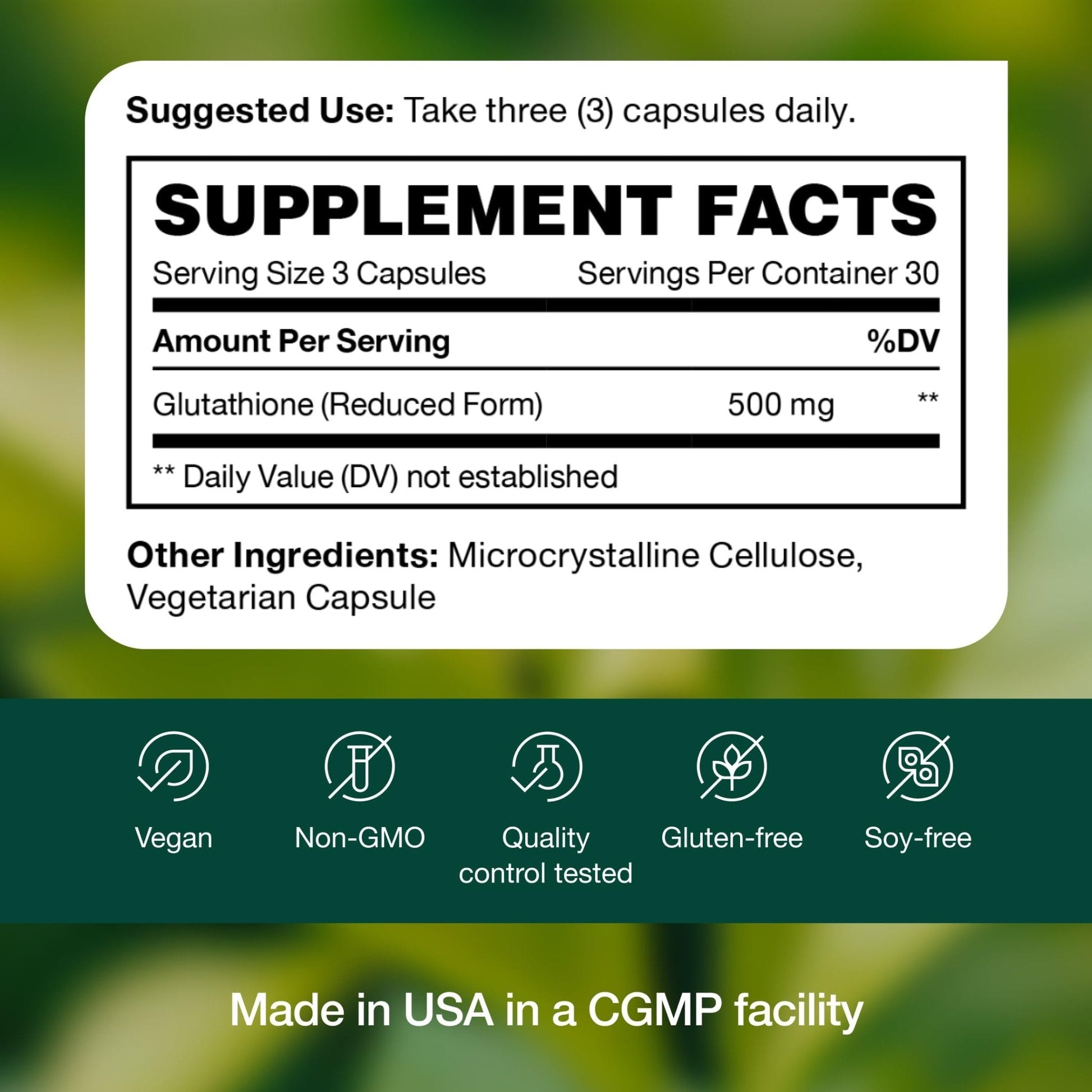 Glutathione Supplement Capsule - Strongest DNA Verified Glutathione Reduced - Vegan Friendly, Non GMO, Gluten & Soy Free - Maple Wellness Supplements