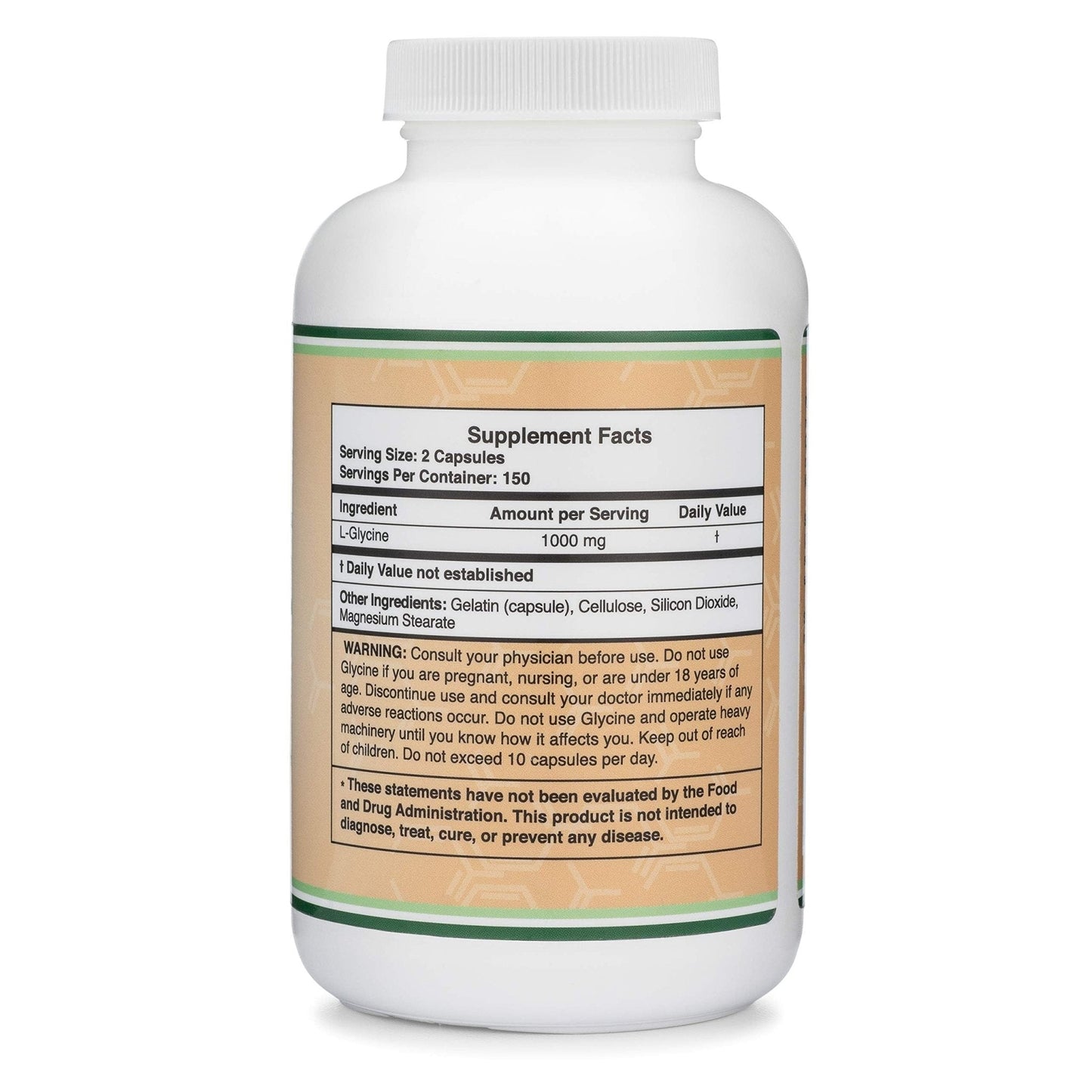 Glycine Supplement - 1,000mg Glycine Powder per Serving (300 Capsules) The Relaxing Amino Acid (Glicina) (Third Party Tested, Gluten Free, Non-GMO) by Double Wood - Maple Wellness Supplements