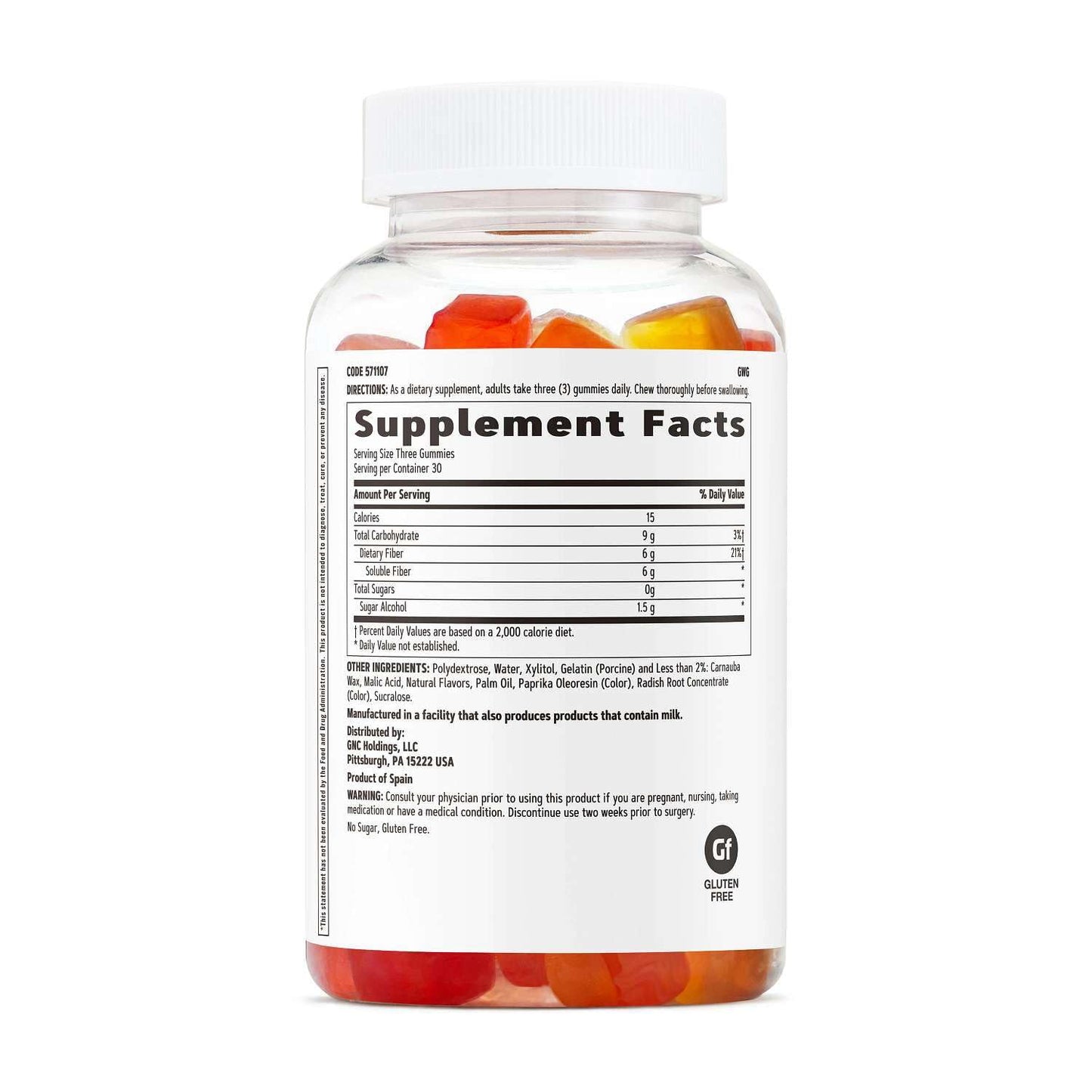 GNC Fiber 6g Gummy | Supports Healthy Digestion & Regularity | Mixed Fruit | 90 Count - Maple Wellness Supplements