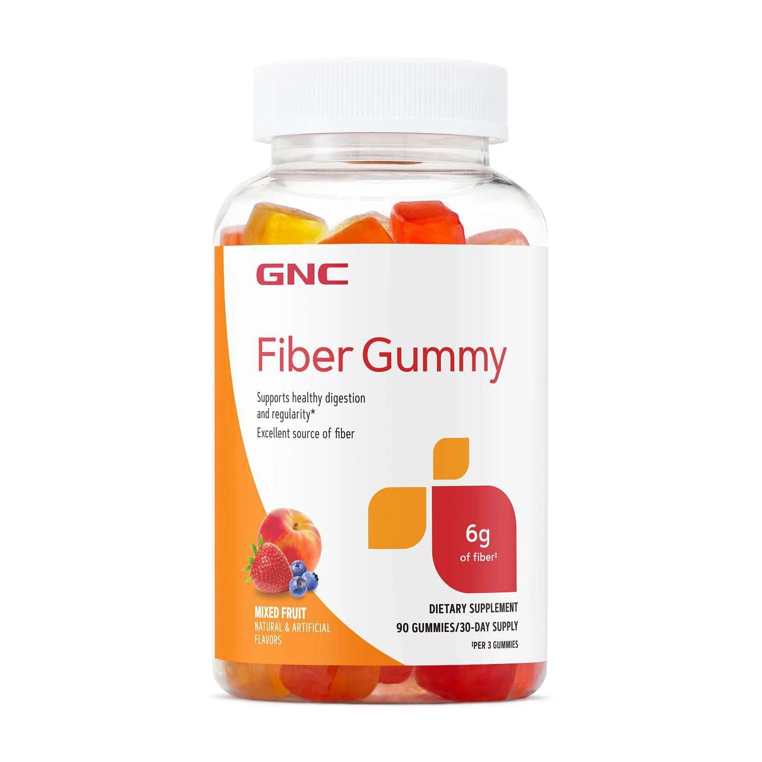 GNC Fiber 6g Gummy | Supports Healthy Digestion & Regularity | Mixed Fruit | 90 Count - Maple Wellness Supplements