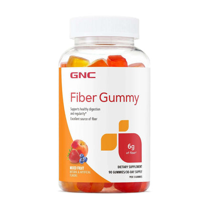 GNC Fiber 6g Gummy | Supports Healthy Digestion & Regularity | Mixed Fruit | 90 Count - Maple Wellness Supplements