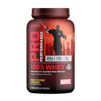 GNC Pro Performance 100% Whey - Marvel: High-Flying S'Mores - 25 Servings - Maple Wellness Supplements