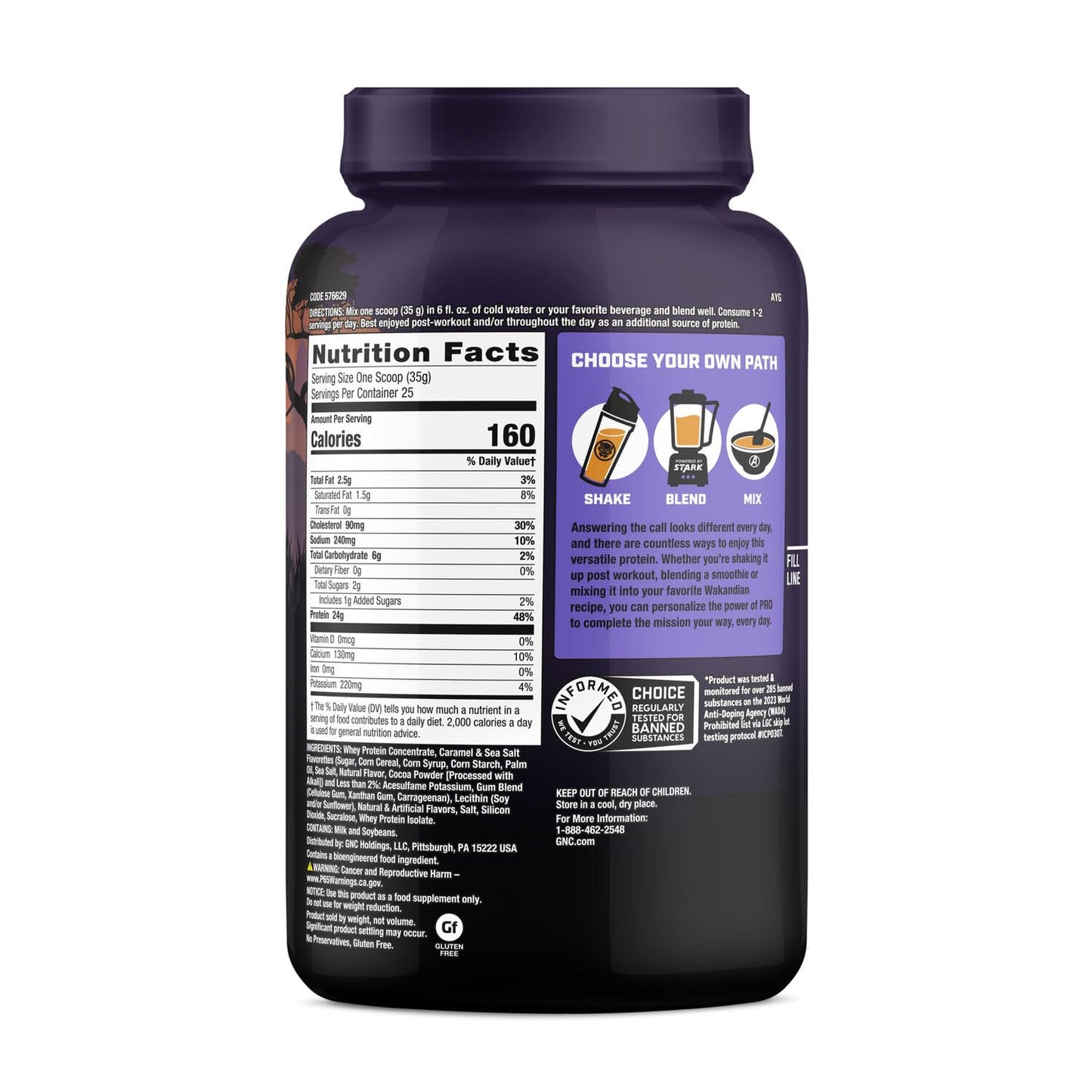 GNC Pro Performance 100% Whey - Marvel: Royal Caramel Cookie - 25 Servings - Maple Wellness Supplements