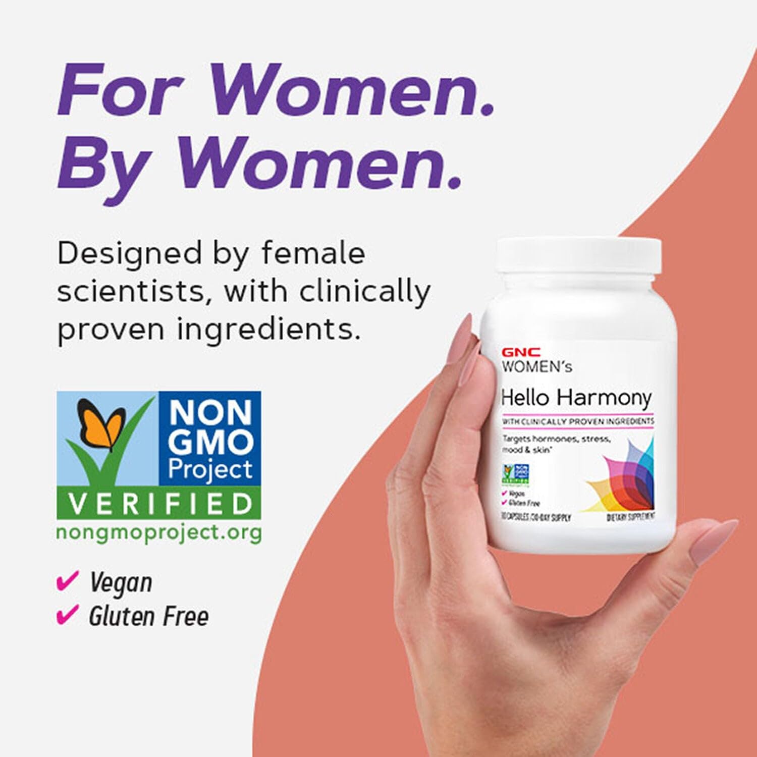 GNC Women's Hello Harmony | Clinically Proven Hormonal Support for Women | Supports Mood, Skin, and Stress Management | Vegan and Gluten Free | 90 Count - Maple Wellness Supplements