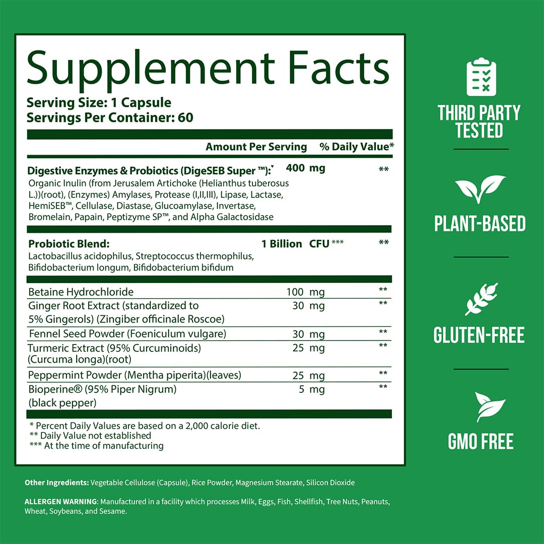 GoBiotix Digestive Enzymes Supplement with Prebiotics and Probiotics for Women and Men - Gut Health, Gluten Digestion, Lactose Absorption - Maple Wellness Supplements