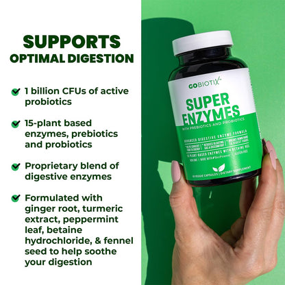 GoBiotix Digestive Enzymes Supplement with Prebiotics and Probiotics for Women and Men - Gut Health, Gluten Digestion, Lactose Absorption - Maple Wellness Supplements