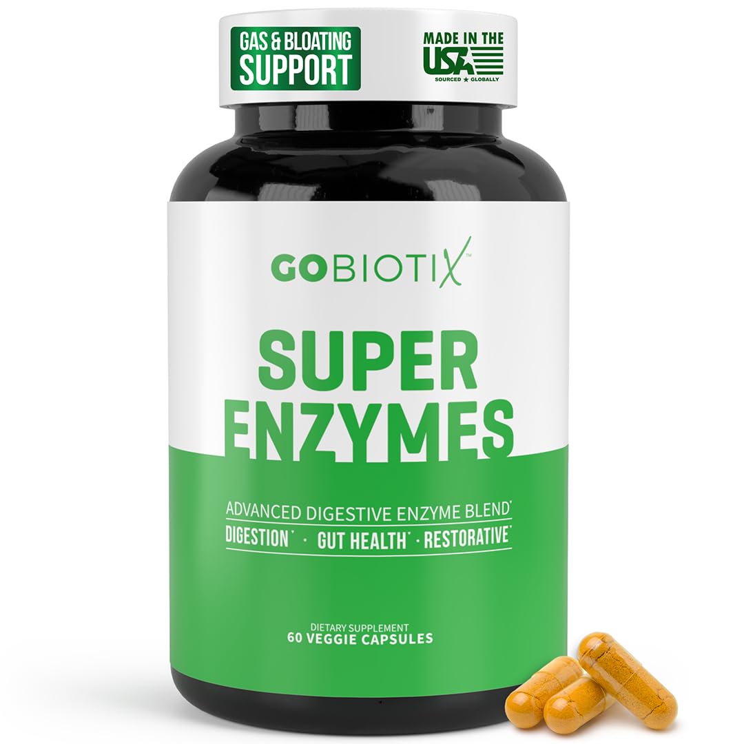 GoBiotix Digestive Enzymes Supplement with Prebiotics and Probiotics for Women and Men - Gut Health, Gluten Digestion, Lactose Absorption - Maple Wellness Supplements