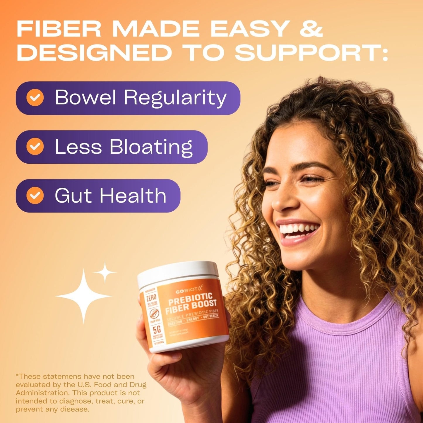 GOBIOTIX Fiber Supplement Powder with Prebiotics for Digestive Health and GLP-1 Support, Soluble Fiber for Gut Health & Debloat, Keto - Maple Wellness Supplements
