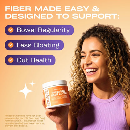 GOBIOTIX Fiber Supplement Powder with Prebiotics for Digestive Health and GLP-1 Support, Soluble Fiber for Gut Health & Debloat, Keto - Maple Wellness Supplements