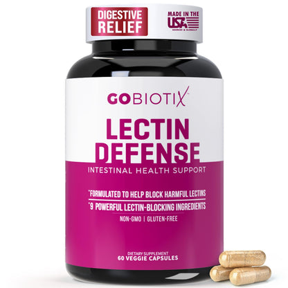 GOBIOTIX Lectin Defense - Lectin Blocker Supplement for Leaky Gut with MSM and Digestive Enzymes - Aids in Intestinal Health for Women and Men - Non-GMO - Maple Wellness Supplements