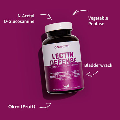 GOBIOTIX Lectin Defense - Lectin Blocker Supplement for Leaky Gut with MSM and Digestive Enzymes - Aids in Intestinal Health for Women and Men - Non-GMO - Maple Wellness Supplements
