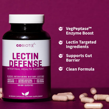 GOBIOTIX Lectin Defense - Lectin Blocker Supplement for Leaky Gut with MSM and Digestive Enzymes - Aids in Intestinal Health for Women and Men - Non-GMO - Maple Wellness Supplements