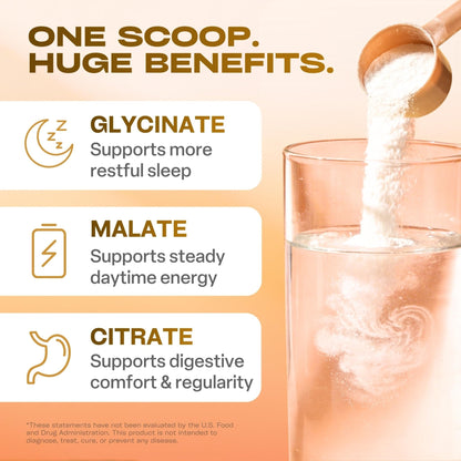 GoBiotix Magnesium Glycinate Powder – Cortisol Supplements for Women and Men – High Absorption Magnesium Complex Calm Supplement with Citrate, Malate – Sugar Free – 420 mg, 60 Servings - Honey Citrus - Maple Wellness Supplements
