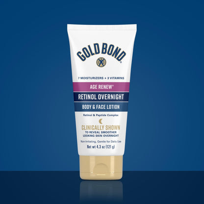 Gold Bond Age Renew Day & Night Duo Lotion Set for Body & Face, Crepe Corrector & Retinol Overnight Lotion - Maple Wellness Supplements