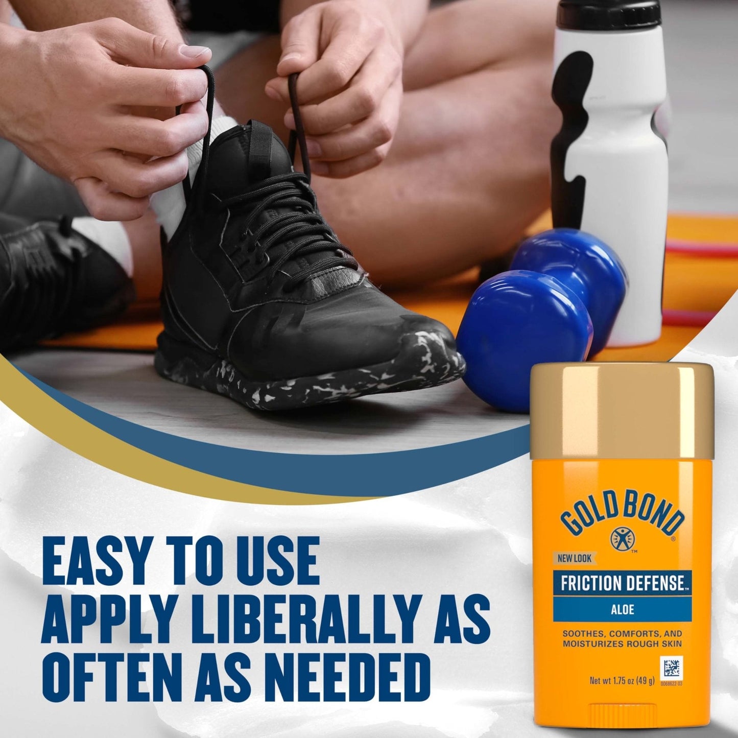 Gold Bond Friction Defense Stick, Anti Chafing Stick with Aloe to Soothe, Comfort & Moisturize Chafed Skin, 1.75 oz. - Maple Wellness Supplements
