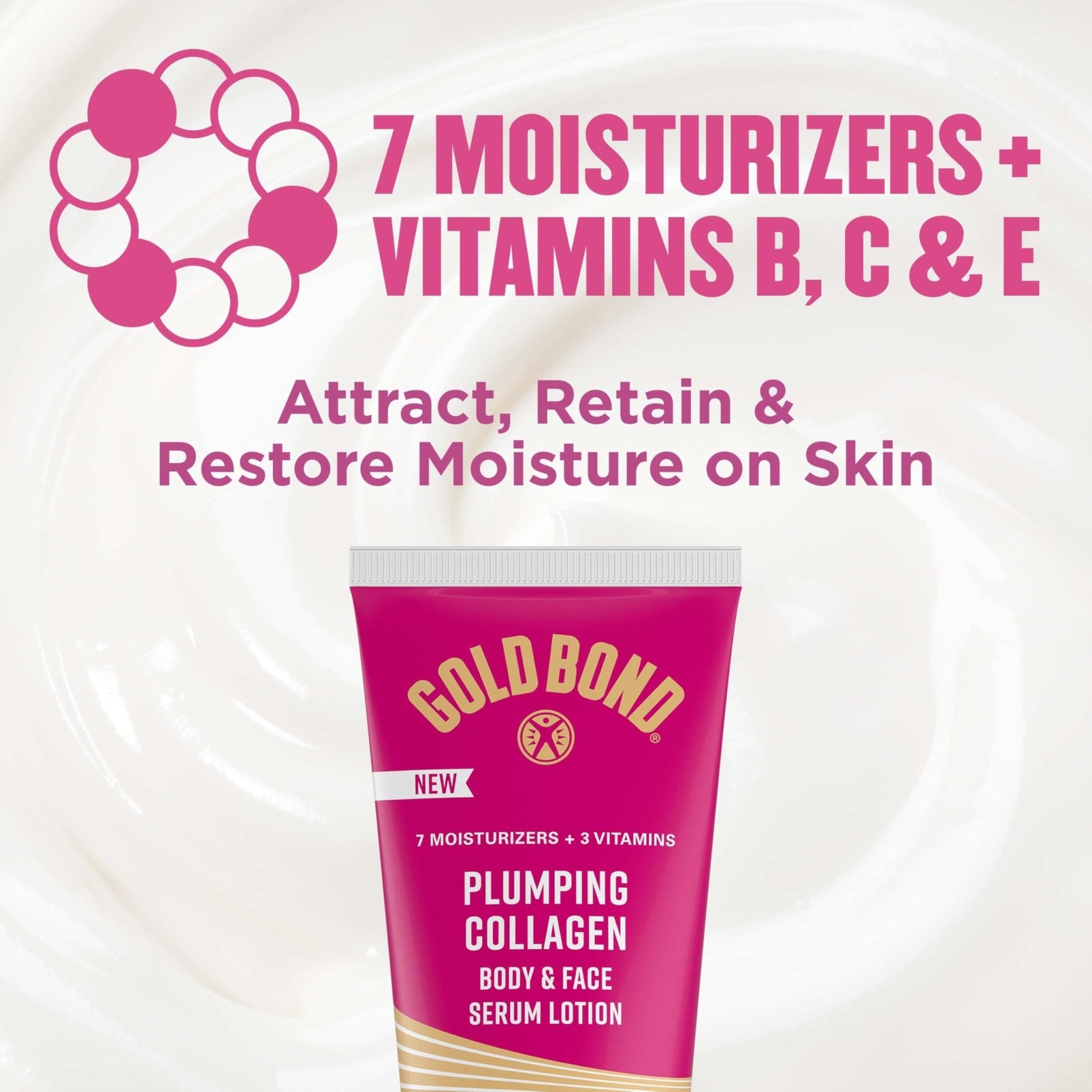Gold Bond Plumping Collagen Body & Face Serum Lotion, Lightweight Hydrating Moisturizer with Collagen Peptide Complex - Maple Wellness Supplements