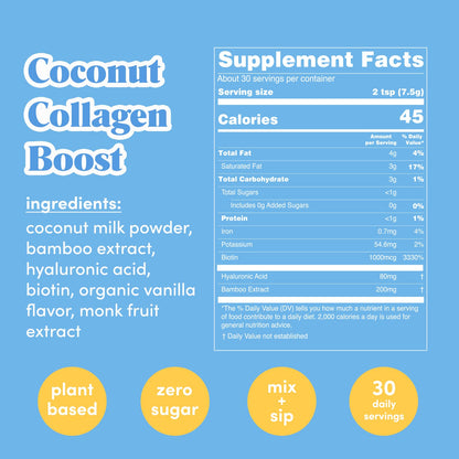GOLDE - Collagen Boost Vegan Creamer - Vanilla Cream - Plant Based Collagen Supplement w/Hyaluronic Acid, Biotin, & Bamboo Extract - Zero Sugar - Supports Hair, Skin, & Nail Health - 15 Servings - Maple Wellness Supplements
