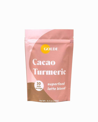 GOLDE - Superfood Latte Blend - Cacao Turmeric - Plant Based w/Turmeric, Cacao, & Coconut Milk Powder - Healthy Hot Cocoa - Coffee Replacement - Vegan, Keto, & Sugar-Free - 30 Servings - Maple Wellness Supplements