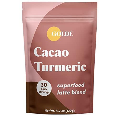 GOLDE - Superfood Latte Blend - Cacao Turmeric - Plant Based w/Turmeric, Cacao, & Coconut Milk Powder - Healthy Hot Cocoa - Coffee Replacement - Vegan, Keto, & Sugar-Free - 30 Servings - Maple Wellness Supplements